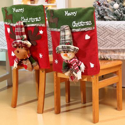 China Christmas Chair Cover Swag Chair Back Cover Decoration for Fabric Occasion Christmas for sale