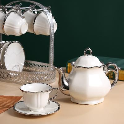 China Gold Akzent Porzellan Keramik Teetasse Set für Kaffee-Tee-Liebhaber im Retro-Stil zu verkaufen