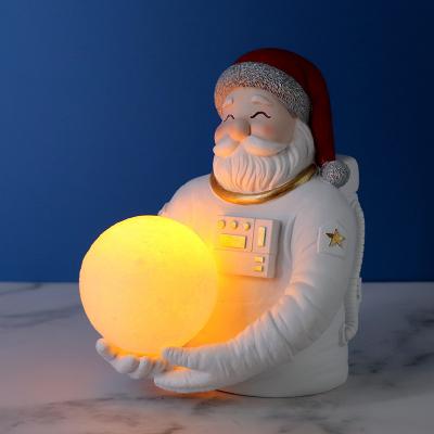 China Christmas Santa Claus Resin Astronaut Night Lights for Doll House Toys and Decorations for sale