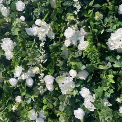 China Simulated Green Plants Faux 3D Cloth Flower Wall for Wedding and Landscape Decoration for sale