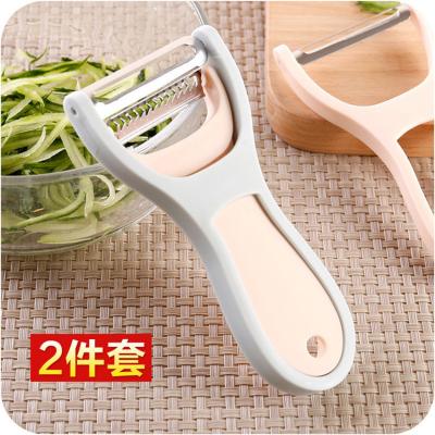 China Anti-slip 2 in 1 Fruit Vegetable Peeler Slicer Knife Cutter Potato Carrot Zester Grater for sale