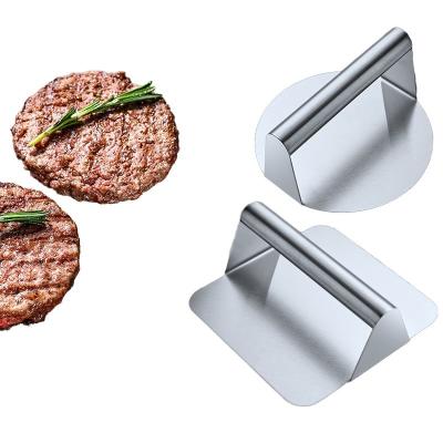 China Stainless Steel Burger Smasher Tool for Outdoor Barbecue Home Garden and Camping Silver for sale