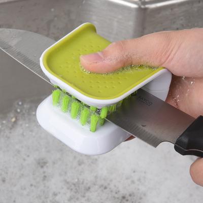 China Multi-Functional Scrub Brush for Toilet and Kitchen Knives Durable Nylon Hand Design for sale