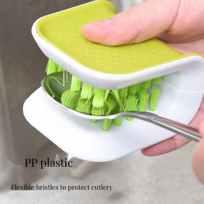 China White PP Cutlery Cleaner Brush Sponge Style for Kitchen Blades Bathroom Customized Size for sale