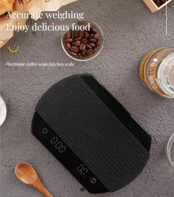 China Bamboo Digital Coffee Scale 3kg/0.1g Rechargeable Timer ABS Silicone Base Tea Tools for sale