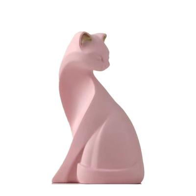 China Portrait Modern Design Style Modernist Cat Statue Rope-Enhanced Resin Sculpture for Home Decor for sale