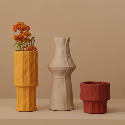 China Moderne unregelmäßige Keramik-Blumenvase für Badezimmer zu verkaufen