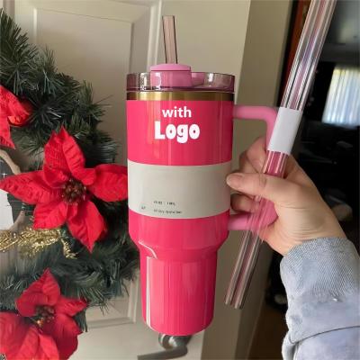 China Travel Mugs 40oz Insulated Tumbler with Straw Handle Custom Logo 304 Stainless Steel for sale