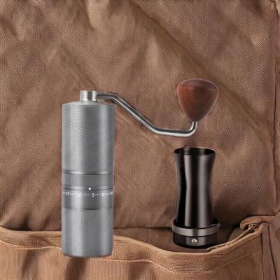 China Acrylic Cafe Coffee Grinder with Modern Stainless Steel Design and Wood Handle for sale