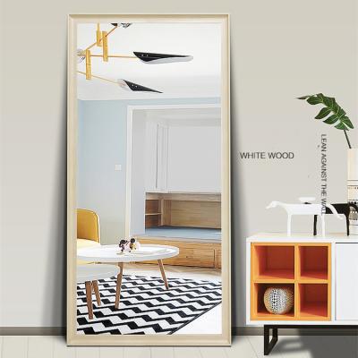 China Moderne stijlvolle MDF houten frame wandvloer spiegel voor woonkamer decoratie Te koop