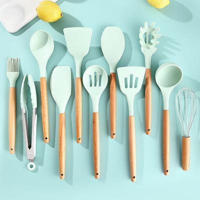 China Stainless Steel Silicone Cooking Utensils Set Customized Color for Commercial Buyers for sale