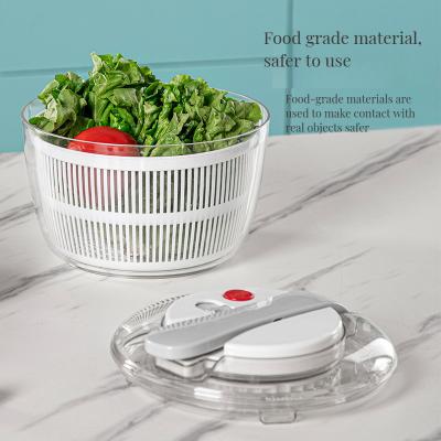 China One-Handed Bamboo Electric QuickPush Salad Spinner for Fast and Easy Salad Preparation for sale