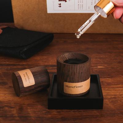 China Agarwood Fragrance Diffusers with Insence Burner and Walnut Wood Candle Ornaments for sale