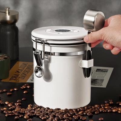 China Convenient Handle 1500ml Stainless Steel Vacuum Coffee Bean Storage for Camping Kitchen for sale