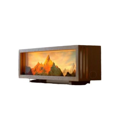 China Original YES Sun Golden Mountain Modern Rechargeable Night Light Snowy Mountain Printed Canvas for Desktop Atmosphere Digital Printing for sale