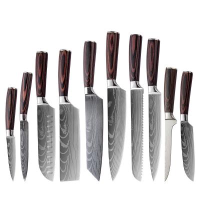 China 2024 Hot Custom Gift DIY Knife Set with Staineless Steel and Pakka Wood Handle for sale