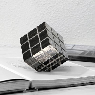 Cina Dimensioni su misura rettangolo artistico moderno Deco Cubo di Rubik Ornamenti in vetro per interni Tavolo Decorazione domestica in vendita