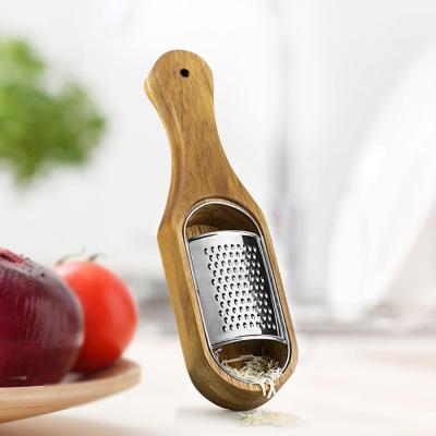 China Golden Acacia Wood Cheese Grater Kitchen Gadget for Sustainable Vegetable Grating for sale