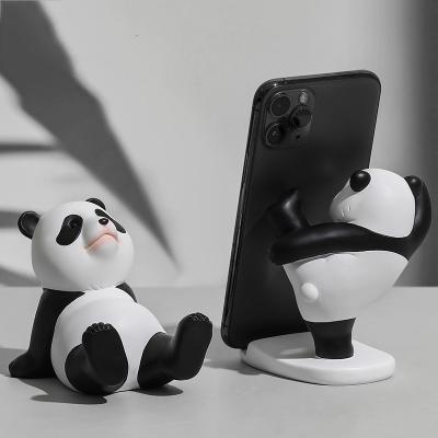 China Panda Design Bamboo Phone and Tablet Stand for Wall or Desk Adjustable Resin Material for sale