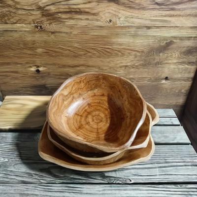 China Farmhouse Handmade Wooden Craft Bowls-Utensils for Dining Table Centerpieces-Nuts Keys for sale