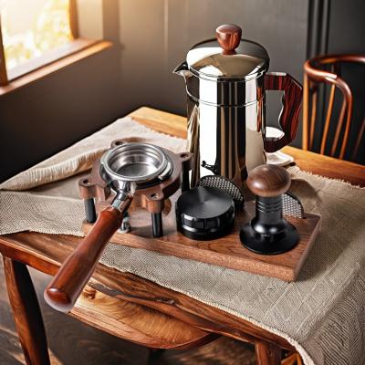 China Customized Size Modern Solid Wood Organizer with Tamping Station and Portafilter Holder for sale