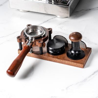 China Commercial Buyer Coffee Shops Solid Wood Tamping Station and Organizer for All Tamper Sizes for sale