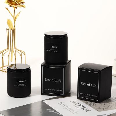 China Matte Black Smokeless Design Soy Wax Scented Candle for Luxury Home Deco and Holiday for sale