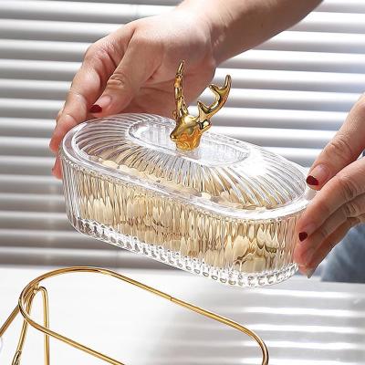 China Minimalist Deer-Theme Glass Serving Tray for Heatable Party Dessert Display in Kitchen for sale