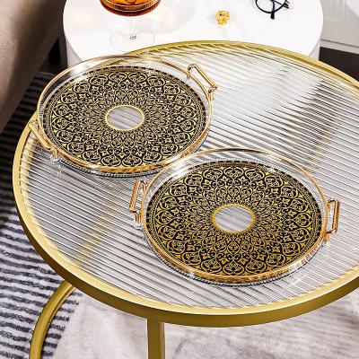 China Ceramic Round Tray for Securely Holding Cups Dishes Plates Durable Non-Slip Grip for sale