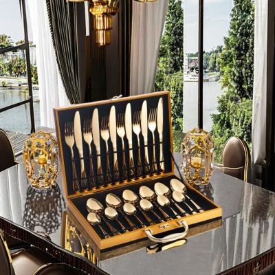 China 24pcs Hotel Wedding Cutlery Set with Contemporary Design Style and On-glazed Technique for sale