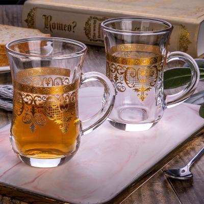 China 1600ml Transparent Amber Glass Water Jug Set 6pcs Classic Design Cups 1pc Glass Kettle for sale