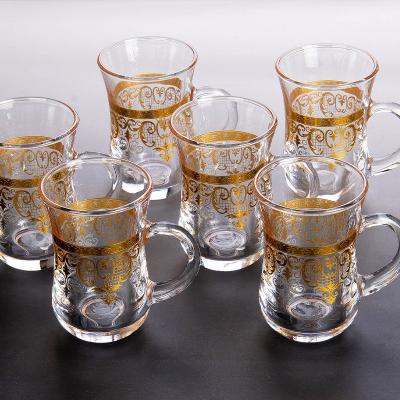 China Vintage Gourd-Shape Tea Mug with Handle Customized Color 130ml Turkish Coffee Glass Cups for sale