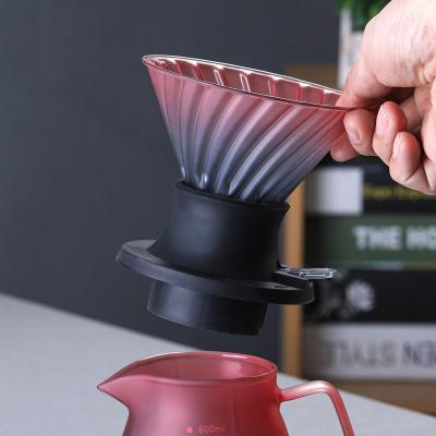 China Black Glass Pour over Coffee Filter Immersion Dripper Set Accessories for Coffee Tea for sale