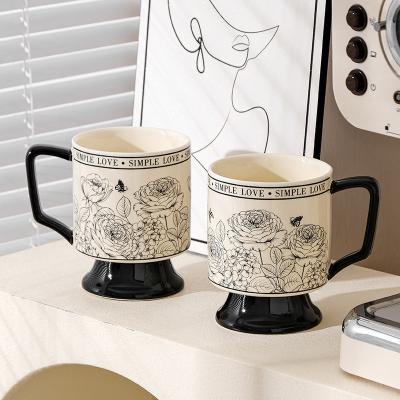 China Retro-Themed Ceramic Drinkware Type Uniquely Designed Juice Mug with Spoon for sale