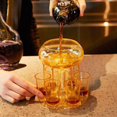 China Production Wine Dispenser Cup 6 Shot Glass Dispenser for Whisky Connoisseurs for sale