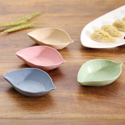 China Desenho de palha de trigo de folha de luxo talheres japoneses prato de salsa de soja prato para festa à venda