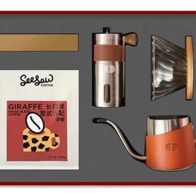 China Stainless Steel Manual Coffee Grinder Set for Home Camping Morden Luxury Design Style for sale