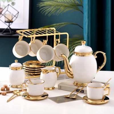 China Vorrätige europäische Keramik-Tasse Gold-Kanten-Marmor-Kaffeetasse-Platte mit individuellem Logo zu verkaufen