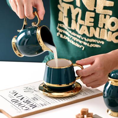 China Ceramic Coffee Cup Tea Sets Porcelain Tea Pot and Cups Sustainable Drinkware Type for sale