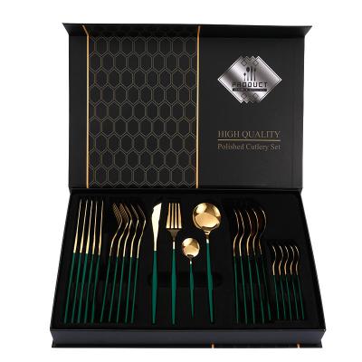 China Flatware Type Flatware Sets Sustainable Gold Stainless Steel Cutlery Set for Wedding for sale