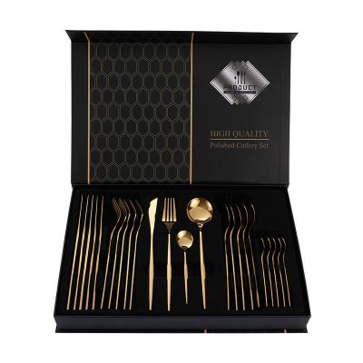 China Upgrade Your Dining Table with Sustainable Stainless Steel Gold Plated Flatware Sets for sale