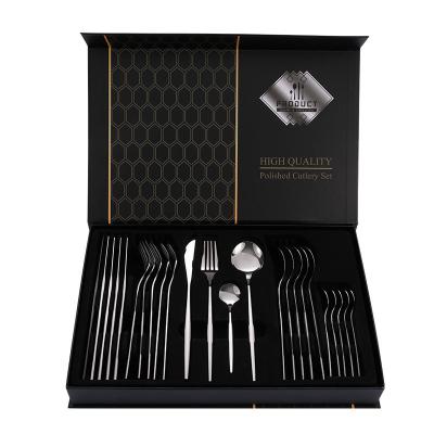 China Sustainable Stainless Steel Gold/Sliver Flatware Dinnerware Set Sustainable and Modern for sale