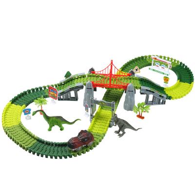 China Toy Customizable Electric Dinosaur Model Assembly of Slot Car Slotting Toys for Children, Intelligence, Brain and Track Exercise for sale