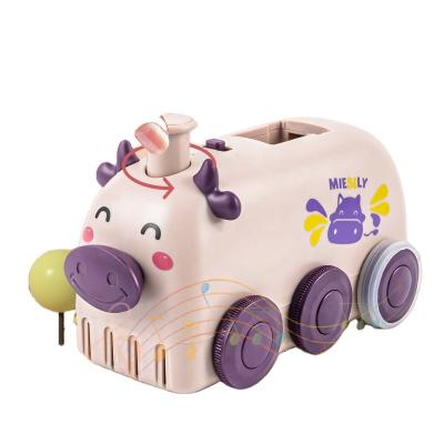 China 2021 Educational New Product DIY Plastic Electric Domino Blocks Set Animal Car Shape Train Domino Train Toy for sale