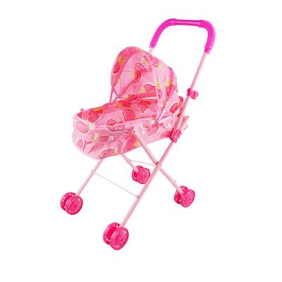 China Kindergarten Pretend Play Plastic Trolley Baby Lovely - Doll Carrier Toy Baby Toy 6616 + Doll for sale