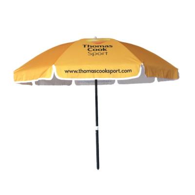 China UK Outdoor Market Full Print Outdoor Furniture Black Frame Beach Umbrella for sale