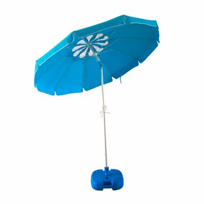 China New Design Tassel Beach Umbrella Outdoor Umbrella With Tilt White Flower Custom Blue Beach Umbrella for sale