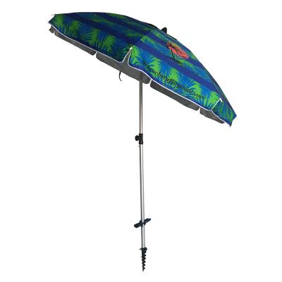 China Custom UV Aluminum Pole Tilted Beach Umbrella Portable Beach Umbrella Protection Beach Umbrella for sale