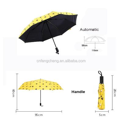 China China Factory New Design 3 Folding Umbrella UV Protection Folding Sun Umbrella for sale