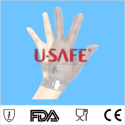 China Anti-cutting Mesh Glove Metal Three Finger Hook Chainmail Stainless Steel 1141 for sale